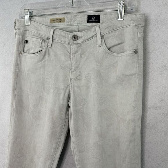 Adriano Goldschmied AG The Legging Gray Skinny Ankle Feather Print Jeans Sz 30R - Picture 3 of 6